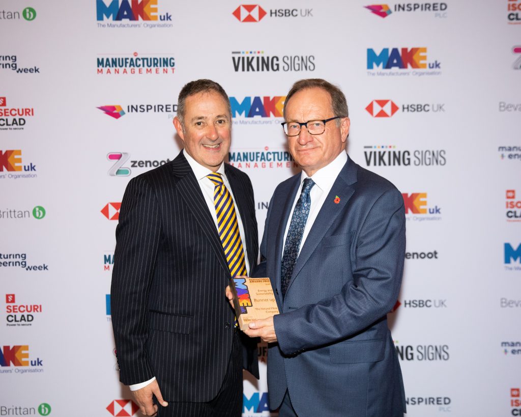 NFC Receives Make UK Energy and Sustainability Runner Up Award The Natural Fibre Company